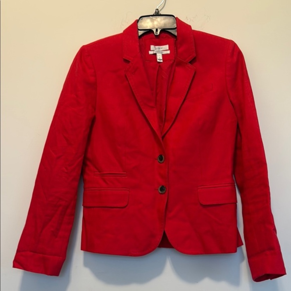 J. Crew Red Cotton Blazer